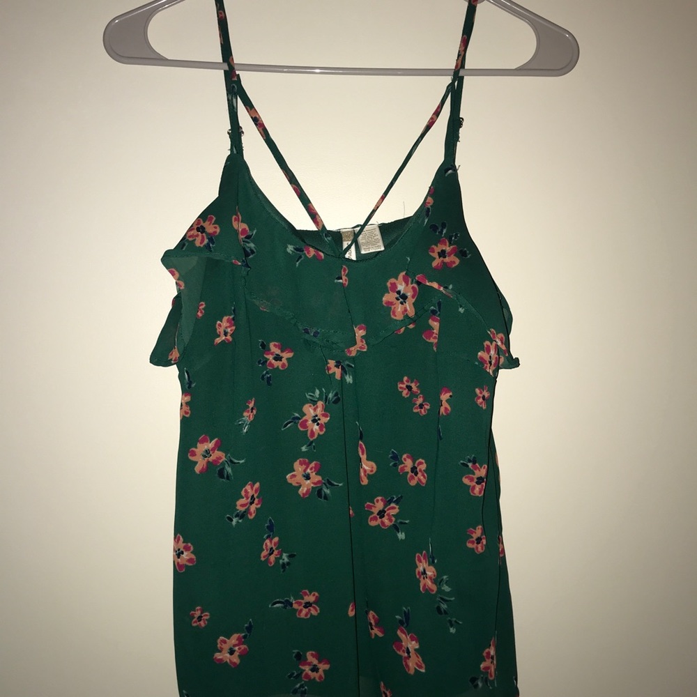 Women’s green floral tank top